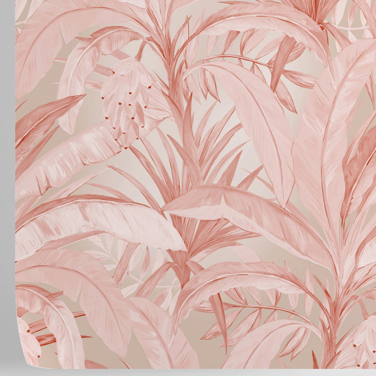 TAPETE Dschungel aus echtem Papier, 200x280cm, 8 Bögen - Pink, Papier (280/200cm) - WALLPAPERS4BEGINNERS