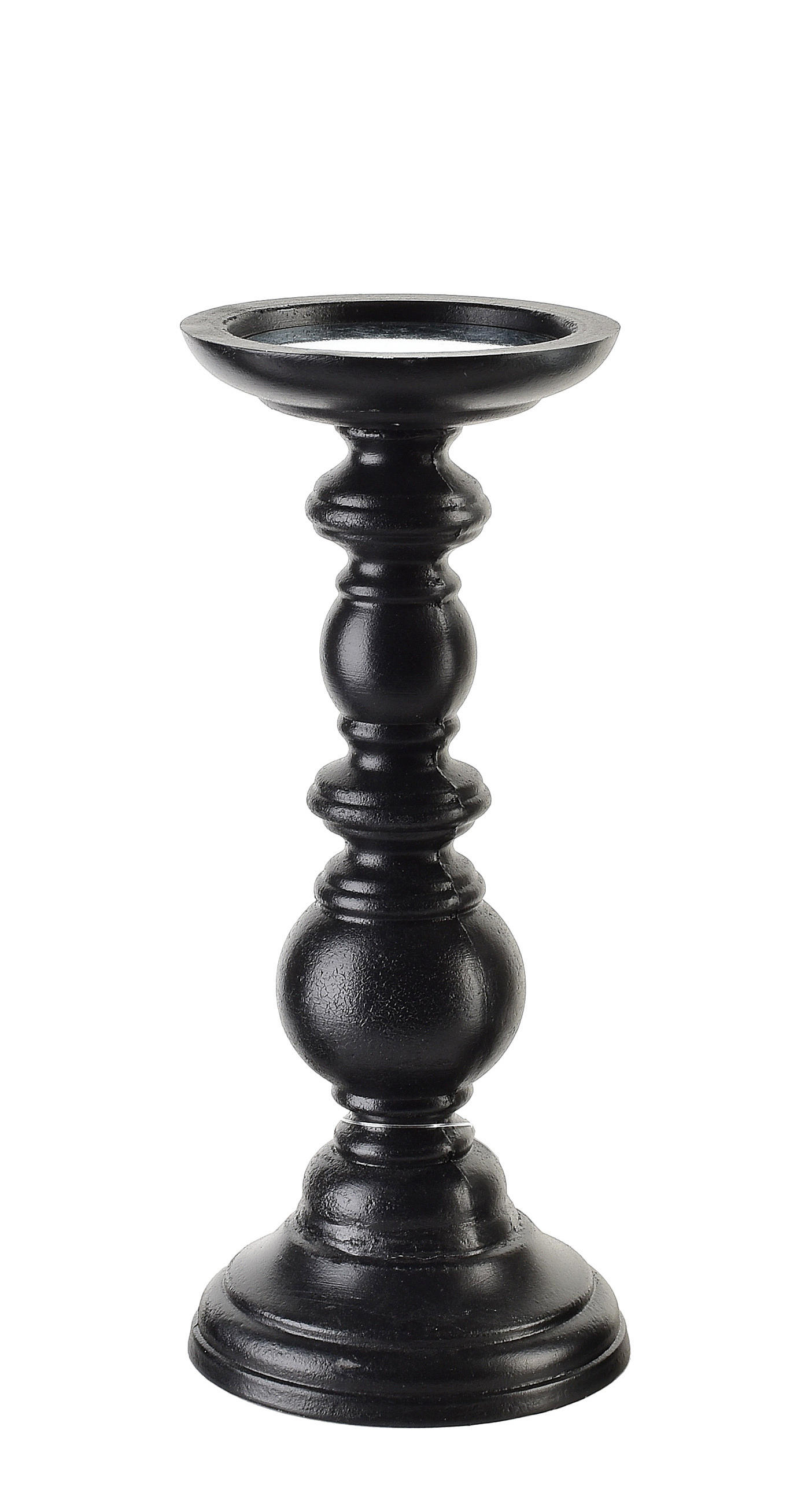 KERZENHALTER Daz schwarz 10/10/25 cm Hoz - Schwarz, Holz (10/25/10cm) - Mondex