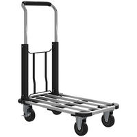 PLATTFORMWAGEN Transportwagen Klappbar 150 kg mit ausziehbarer Plattform - Schwarz, Metall (42/95/71.5cm) - HOMCOM