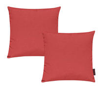 KISSENHÜLLE 2er Set Fino uni 50/50 cm - Koralle, Textil (50/50cm) - Magma Heimtexx