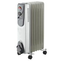 ÖLRADIATOR Elektroheizung 1500 W Thermostat Weiß 7 Rippen - Creme/Schwarz, Kunststoff/Metall (23/63/32cm) - JUNG