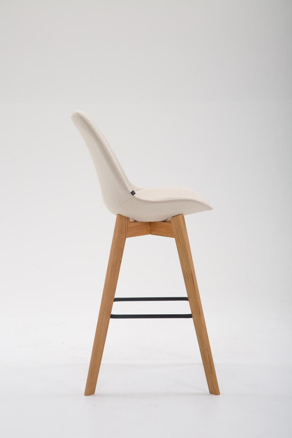 BARHOCKER Stoff creme - Eukalyptusholzfarben/Creme, Holz/Textil (48/112/56cm) - CLP