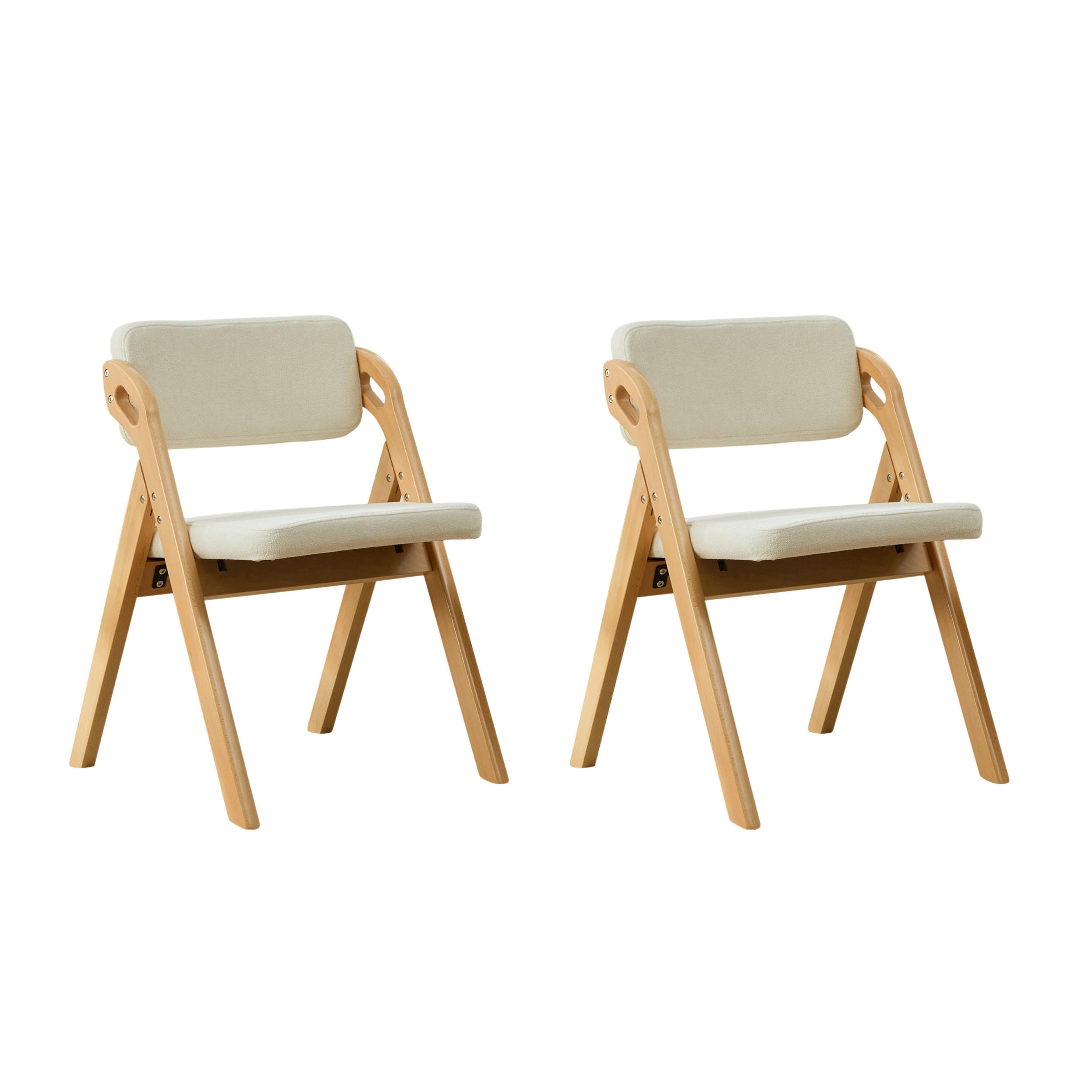 KLAPPSTUHL DE-36858 2er-Set mit Buchenholzgestell Beige - Beige, Holz (52/77/59cm) - ComfortXL