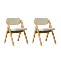 KLAPPSTUHL DE-36858 2er-Set mit Buchenholzgestell Beige - Beige, Holz (52/77/59cm) - ComfortXL