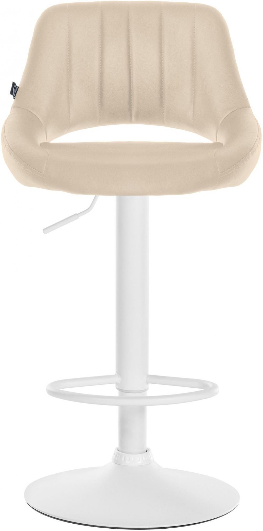 BARHOCKER Lederlook creme - Creme/Weiß, Textil/Metall (47/85/48cm) - CLP
