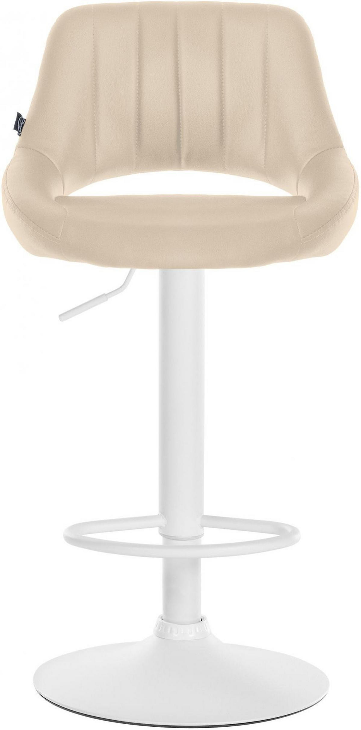 BARHOCKER Lederlook creme - Creme/Weiß, Textil/Metall (47/85/48cm) - CLP