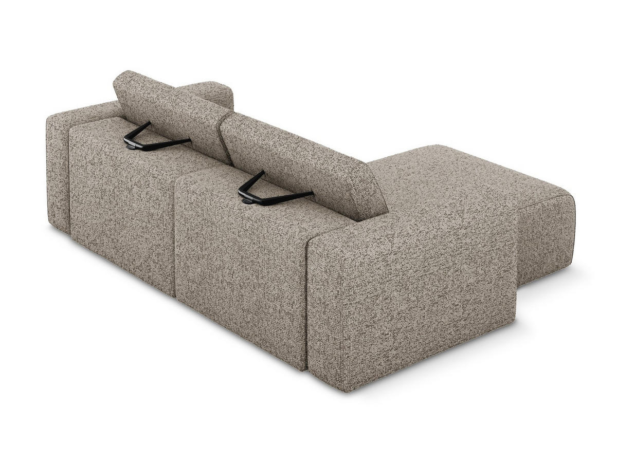 ECKSOFA Links Strukturstoff Stoff Beige - Beige/Gelb, Kunststoff/Textil (167/224cm) - Makamii
