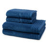 FROTTIERSET Vienna Style Supersoft 4-teilig - Dunkelblau, Textil (50/100cm) - Vossen