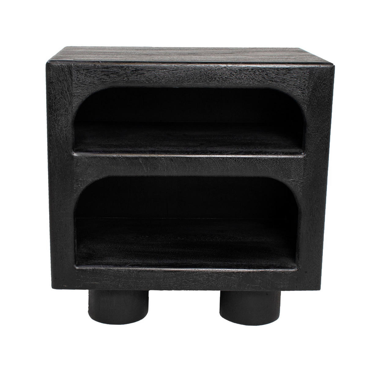 NACHTTISCH aus Mangoholz 55cm, schwarz - Schwarz, Holz (35/55/55cm) - Giga Meubel