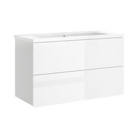 KOUPELNOVÝ NÁBYTEK Izan, Bílá vysoký lesk/Bílá, 2dílná - bílá/vysoce lesklá bílá, kompozitní dřevo (100/57.8/44.6cm) - Vicco