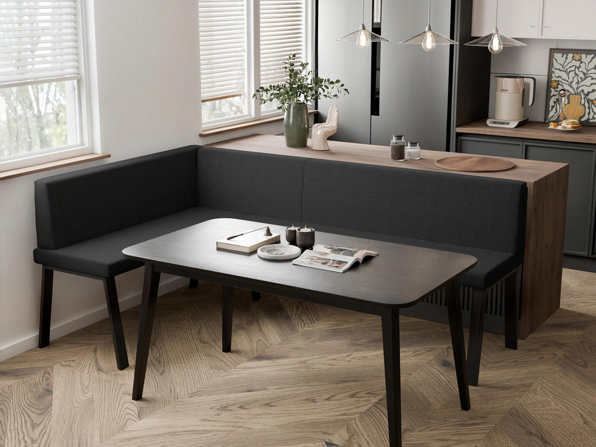 ECKBANK links MONO Y Webstoff glatt, 128/168 cm Anthrazit - Anthrazit, Textil/Metall (128/168cm) - Idohome