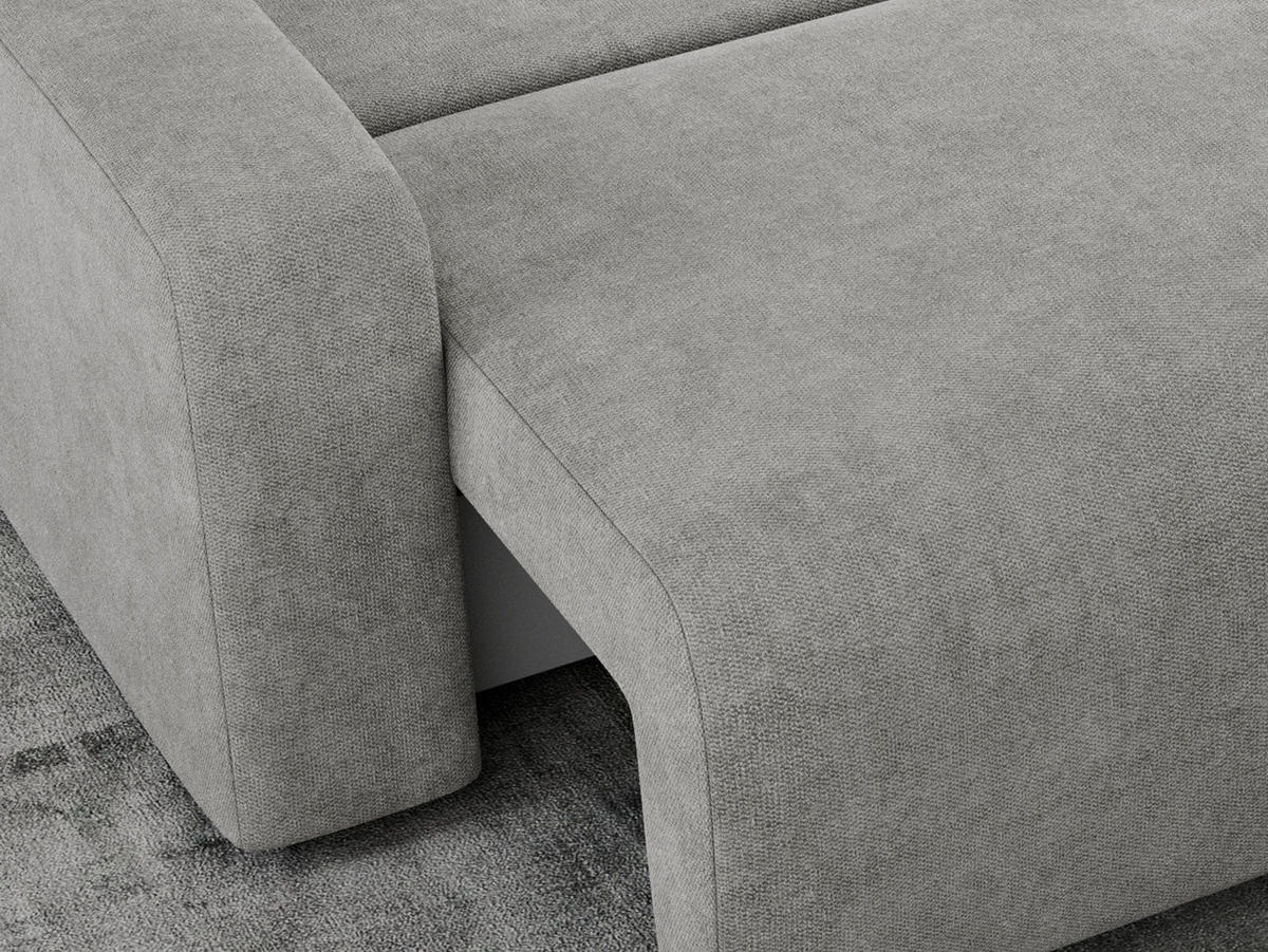 ECKSOFA ARGOS Hellgrau Struktur - Hellgrau/Schwarz, Kunststoff/Textil (245/150cm) - MKS