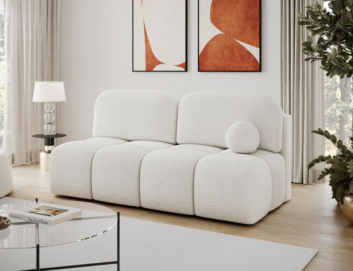 SCHLAFSOFA Nuwia mit Schlaffunktion und Bettkasten – Modernes Designsofa mit Schlafauszug und dekorativer Steppung - Weiß, Kunststoff (200/102/100cm) - Wohnideebilder