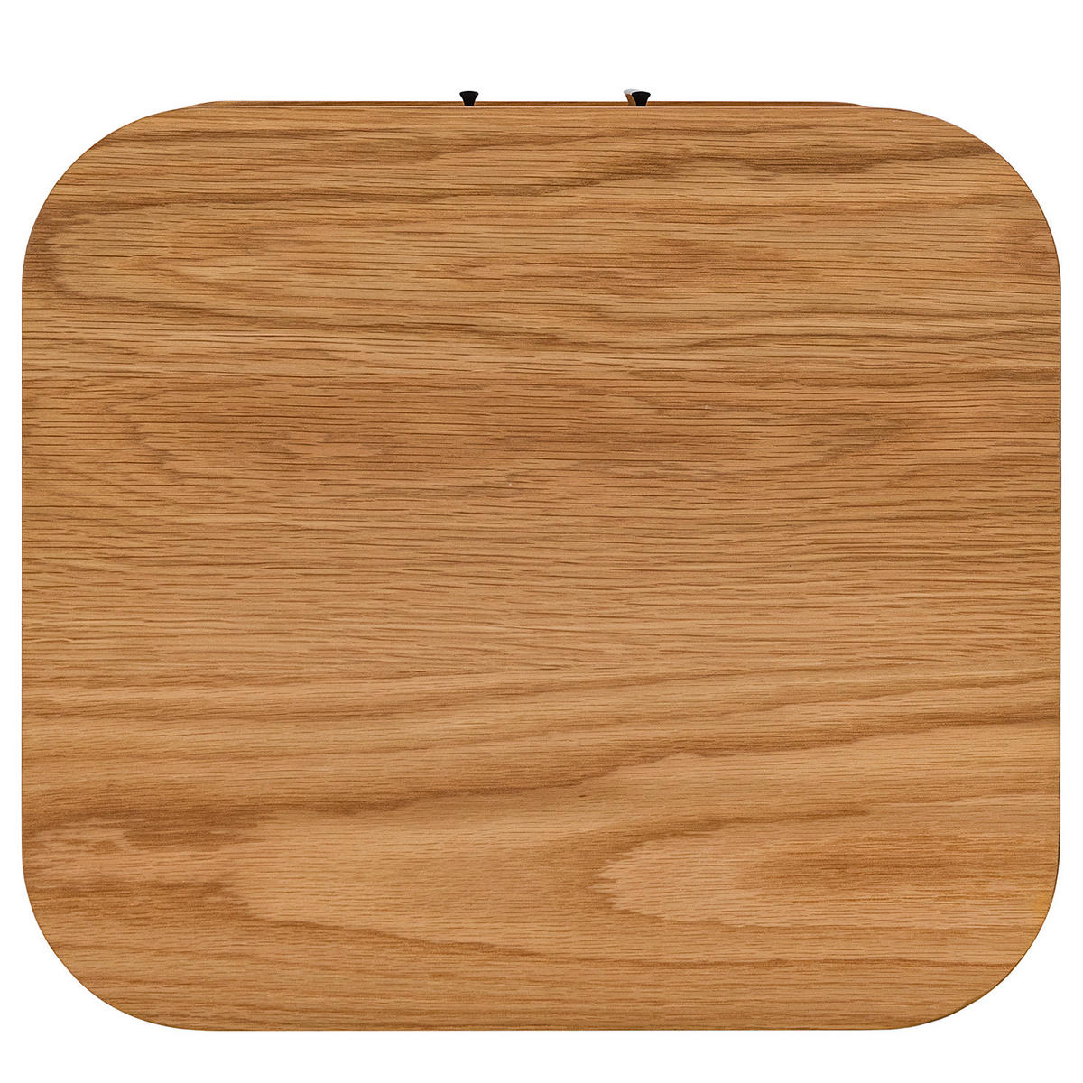 NACHTKOMMODE - Echtholzfurnier - Eichefarben/Schwarz, Holzwerkstoff/Metall (45/55/40cm) - home24