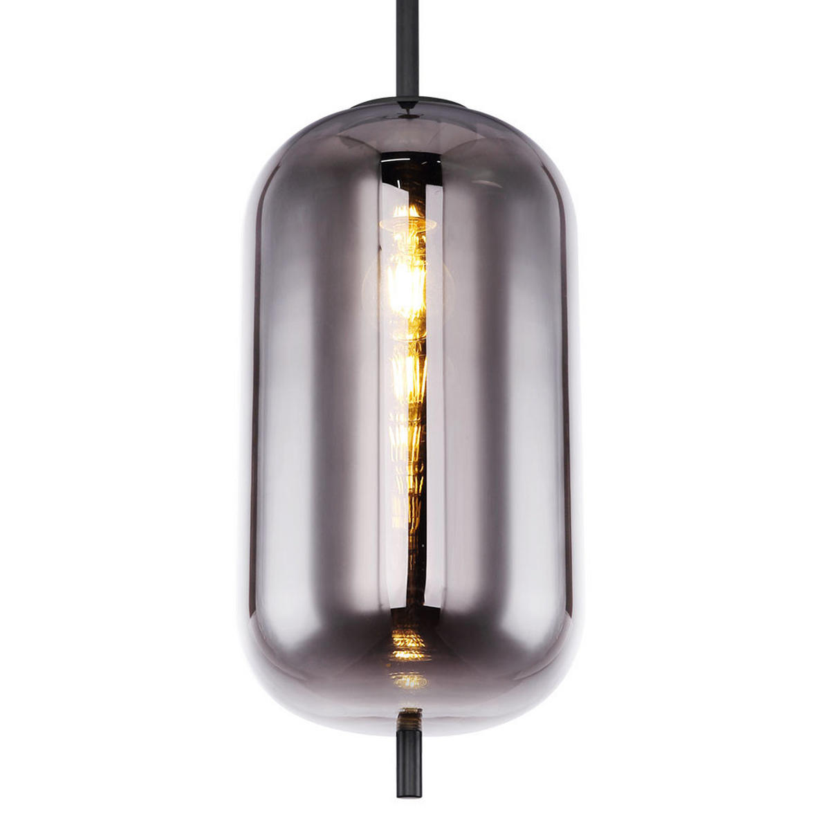 PENDELLEUCHTE Metall Grau Rauchoptik - Grau, Glas (22/22/120cm)