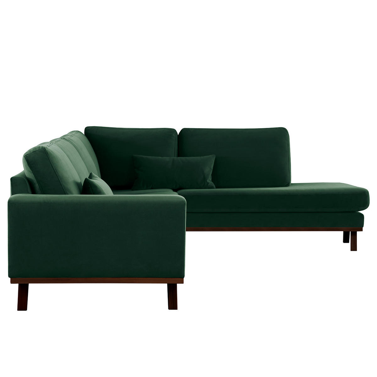 ECKSOFA mit Ottomane - Buchefarben/Grün, Buchenholz/Textil (287/219cm) - home24