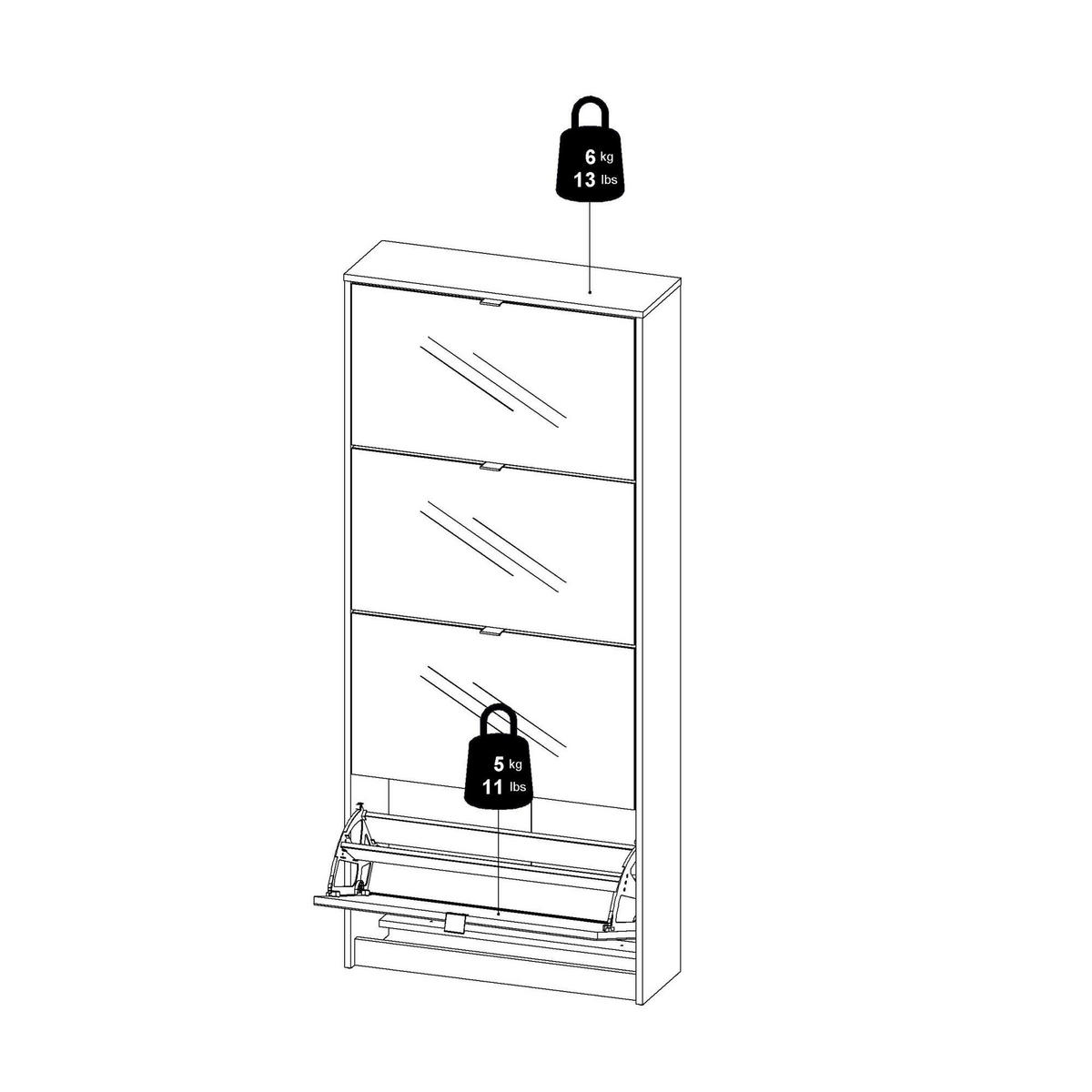 SCHUHSCHRANK Eiche 24.05/70.3/162 cm - Braun, Holzwerkstoff (70.3/162/24.05cm) - DMORA