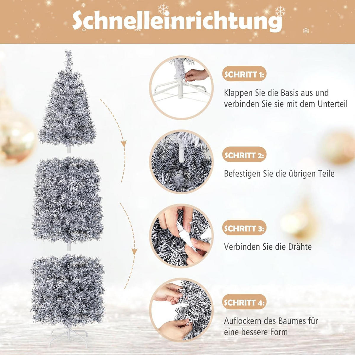 TANNENBAUM 180cm Weiß - Weiß, Kunststoff (180cm) - COSTWAY