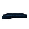 ECKSOFA links Jodie aus Samt königsblau 4 Sitzplätze - Blau, Textil (166/284cm) - Micadoni