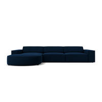 ECKSOFA links Jodie aus Samt königsblau 4 Sitzplätze - Blau, Textil (166/284cm) - Micadoni