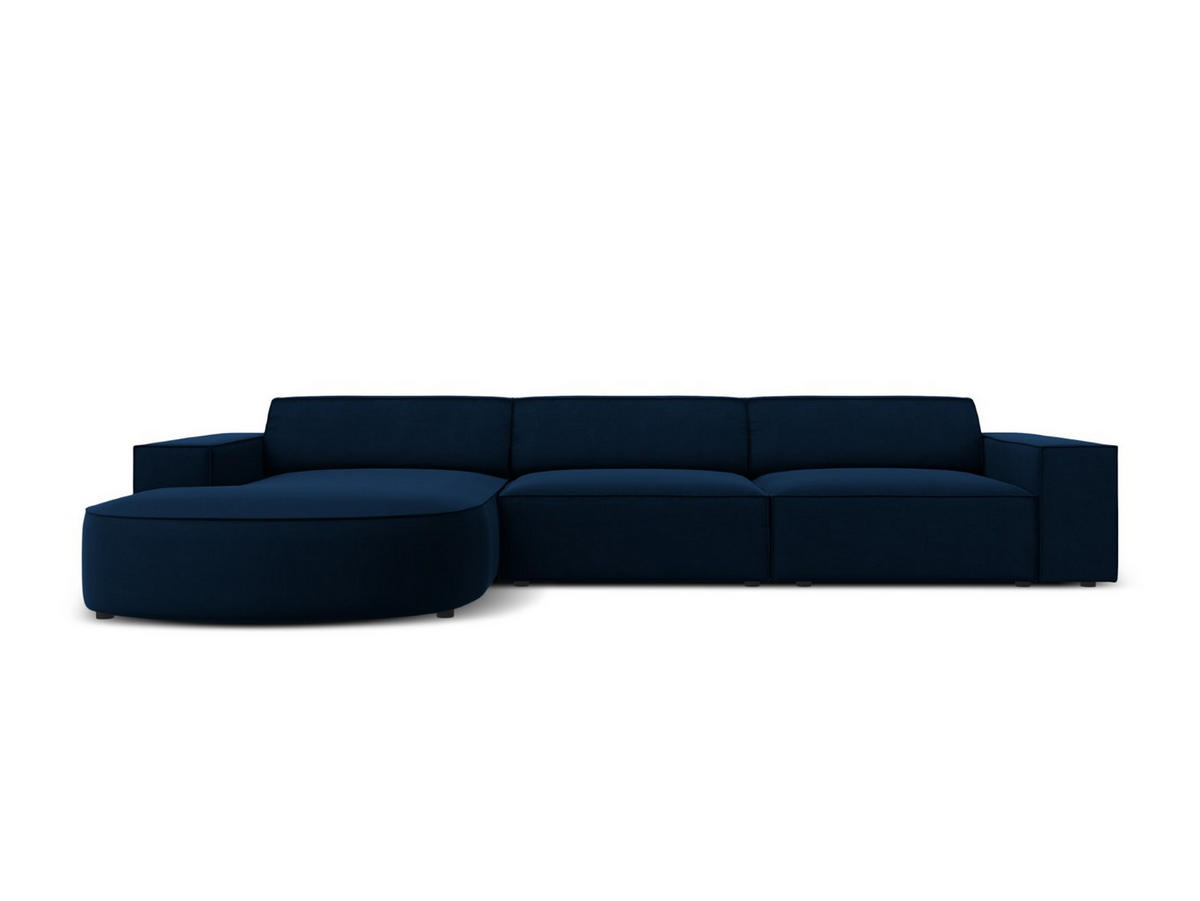 ECKSOFA links Jodie aus Samt königsblau 4 Sitzplätze - Blau, Textil (166/284cm) - Micadoni