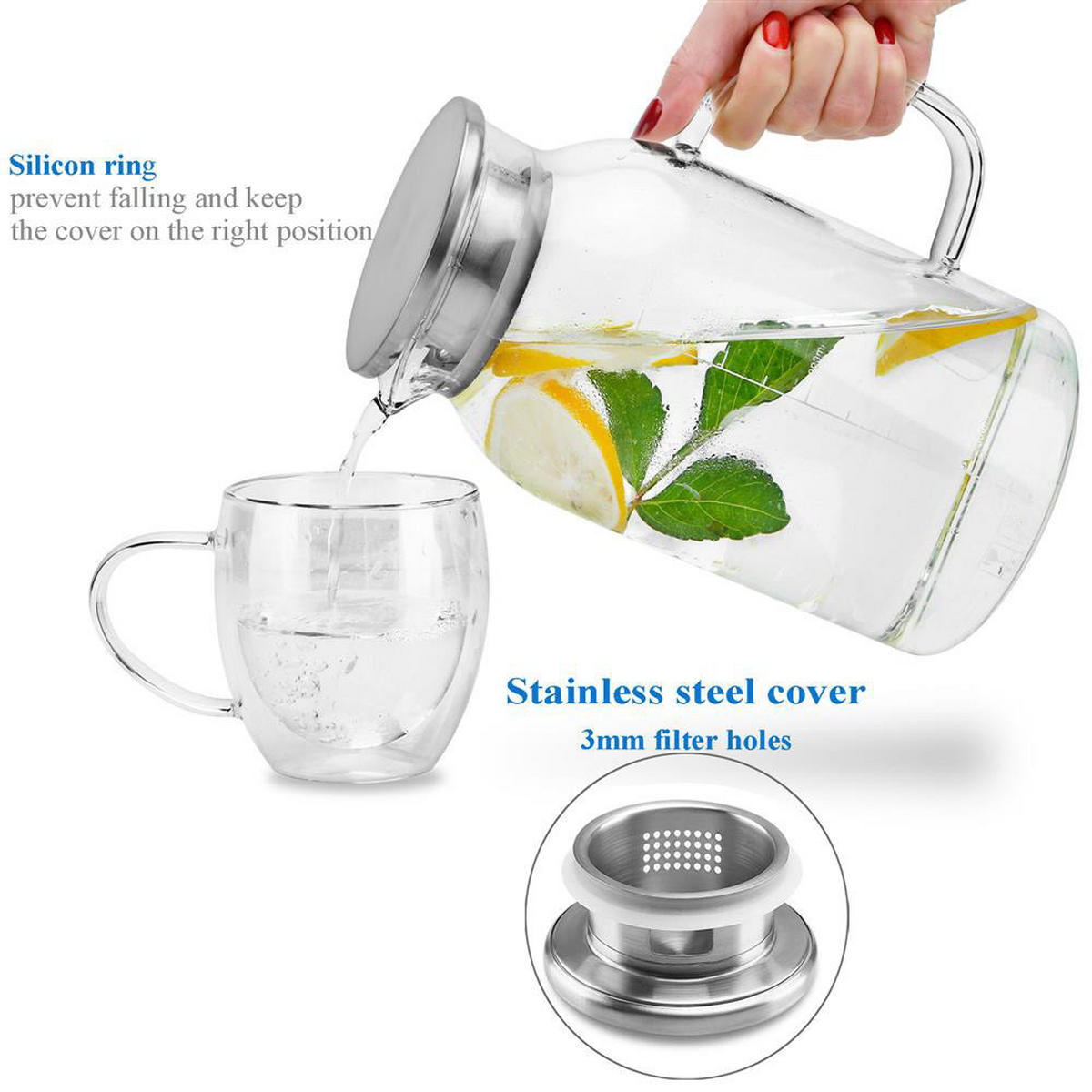KARAFFE - Transparent, Glas (1.8L) - Intirilife