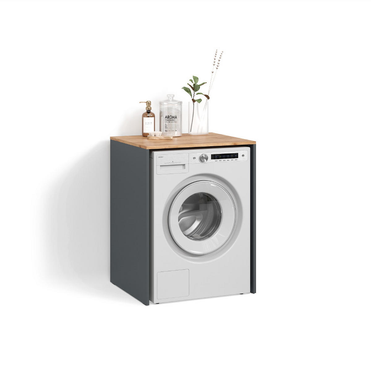 WASCHMASCHINENSCHRANK Paolina Anthrazit/Goldkraft Eiche 68 x 88.2 cm - Anthrazit/Eiche Wotan, Holzwerkstoff (68/88.2/60cm) - Livinity®