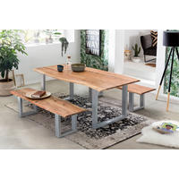 ESSTISCH TOPS&TABLES - Beige/Schwarz, Holz/Metall (85/160/77cm) - SAM