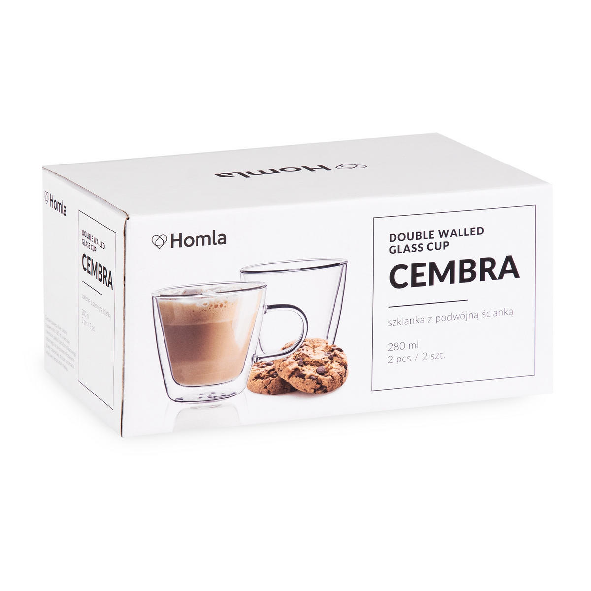 KAFFEEGLAS Cembra 0,28 l 2er-Set - Transparent, Glas (0.28L) - Homla