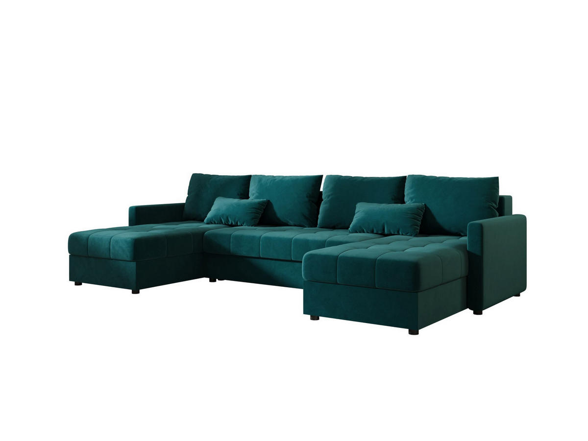 ECKSOFA MOS U BIS Itaka 39 mit Schlaffunktion - Türkis, Textil (285/85/140cm) - Bedante
