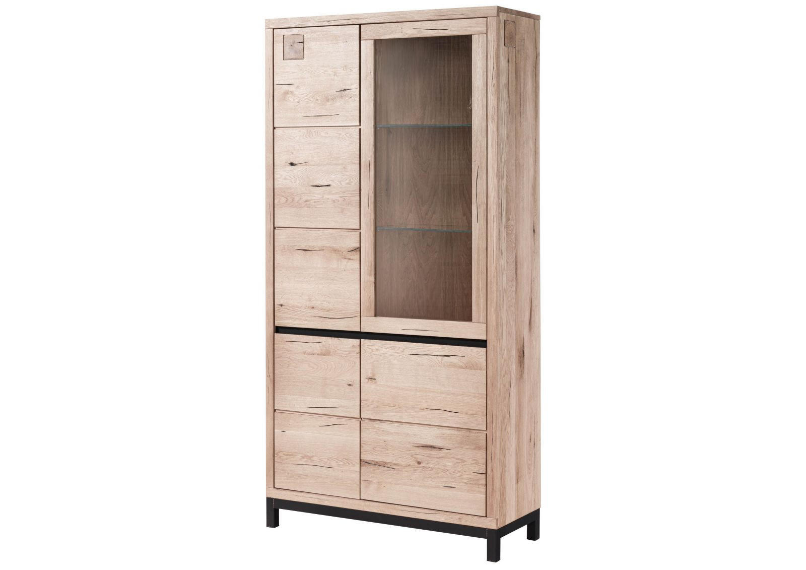 Massivmoebel24 Vitrine Beige 103x205x40 cm
