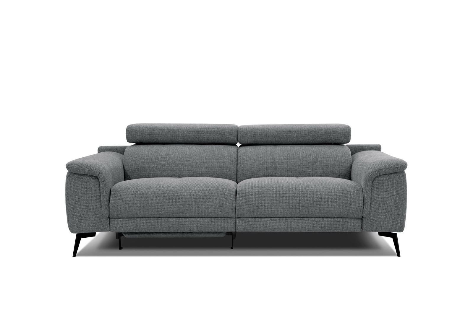RELAXSOFA FIERO 3-Sitzer mit 1 Relaxfunktion, grau - Schwarz/Grau, Holzwerkstoff/Textil (212/82/103cm) - Courtois Laville
