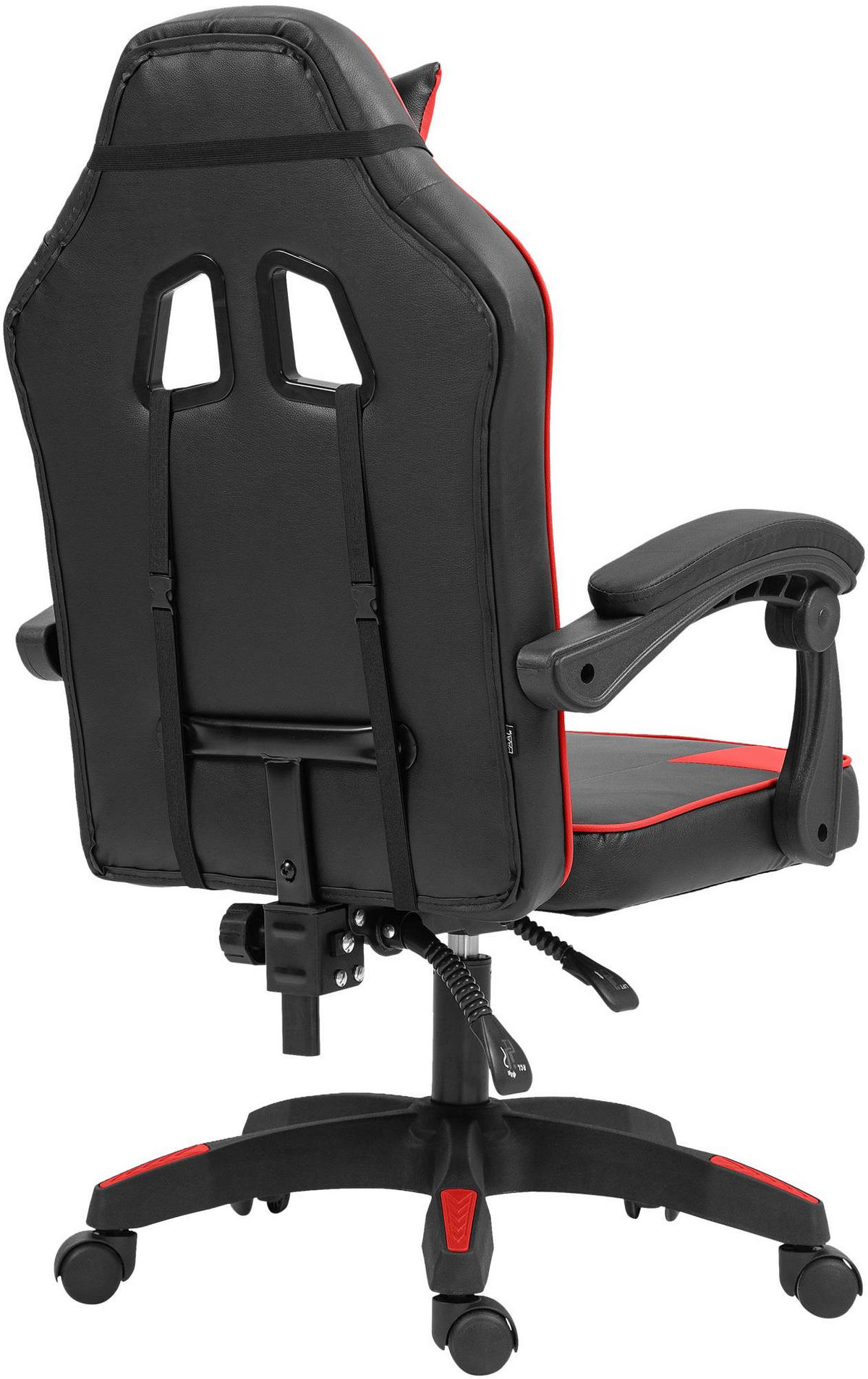 DREHSTUHL Kunststoff Schwarz/Rot - Rot/Schwarz, Kunststoff/Textil (60/111/59cm) - CLP