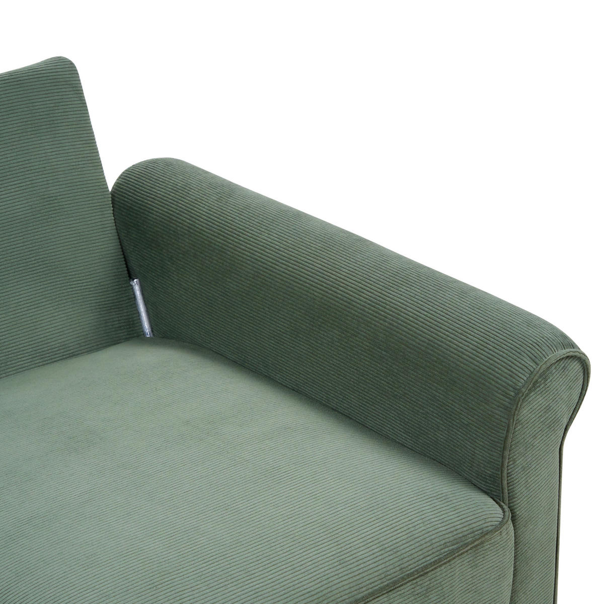 2-SITZER-SOFA Cord dunkelgrün Ronneby - Hellbraun/Grün, Textil (140/88/78cm) - Beliani