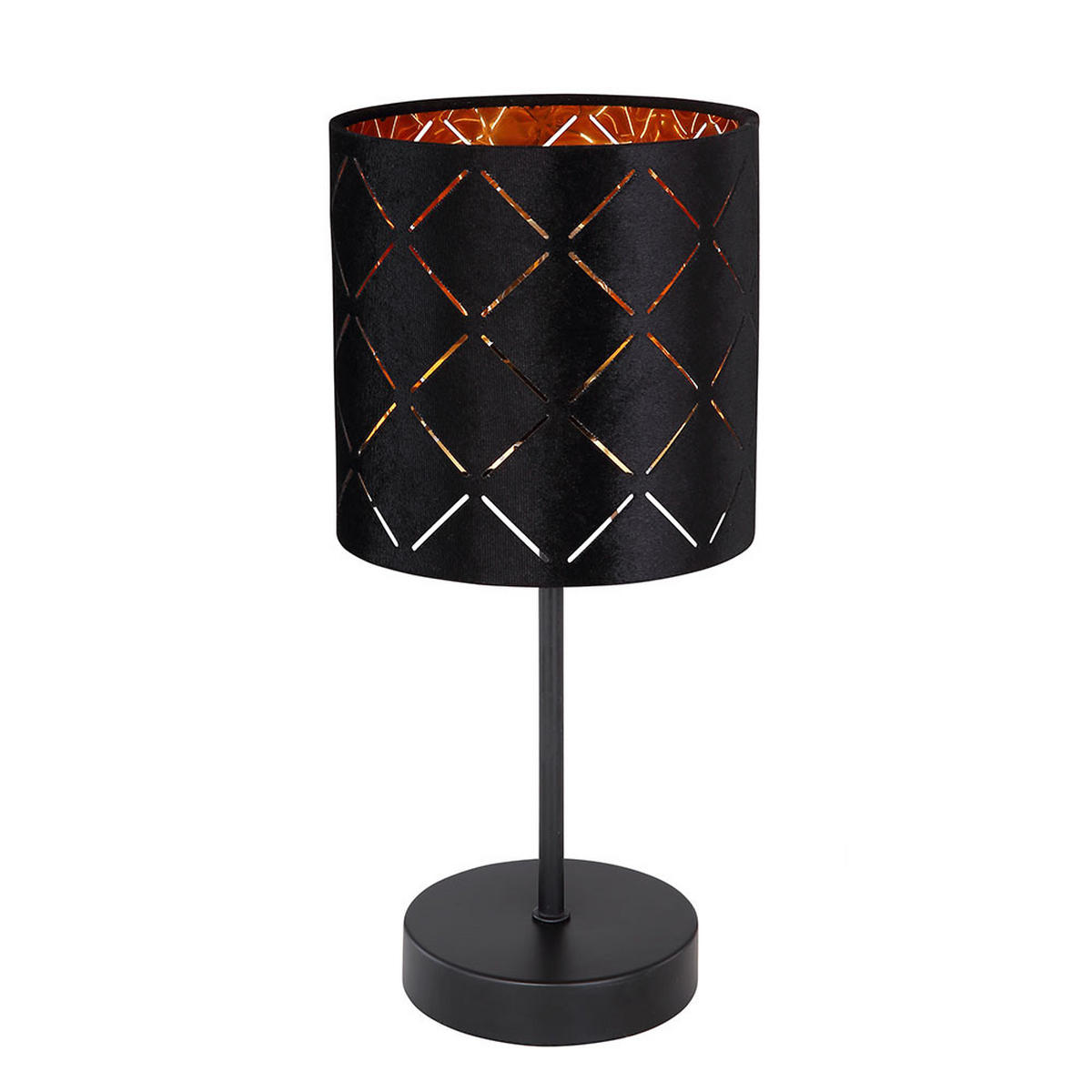 LED TISCHLEUCHTE SUNNA Samt Schwarz - Schwarz, Metall (15/15/35cm) - Globo Lighting