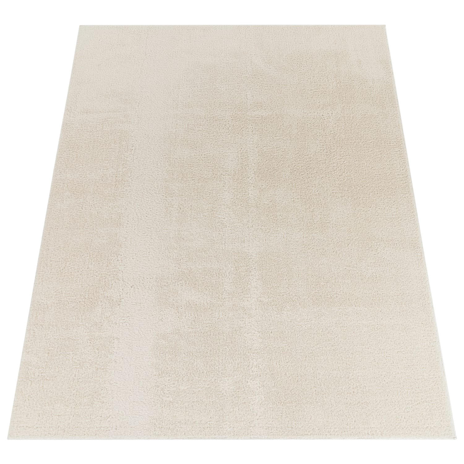 TEPPICH Kurzflor waschbar Unifarben Wohnzimmer schmutzabweisend Creme Quadrat 200S - Creme, Textil (200/200cm) - KADIMA DESIGN