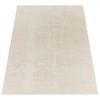 TEPPICH Kurzflor waschbar Unifarben Wohnzimmer schmutzabweisend Creme Rechteckig 140x200 - Creme, Textil (140/200cm) - KADIMA DESIGN