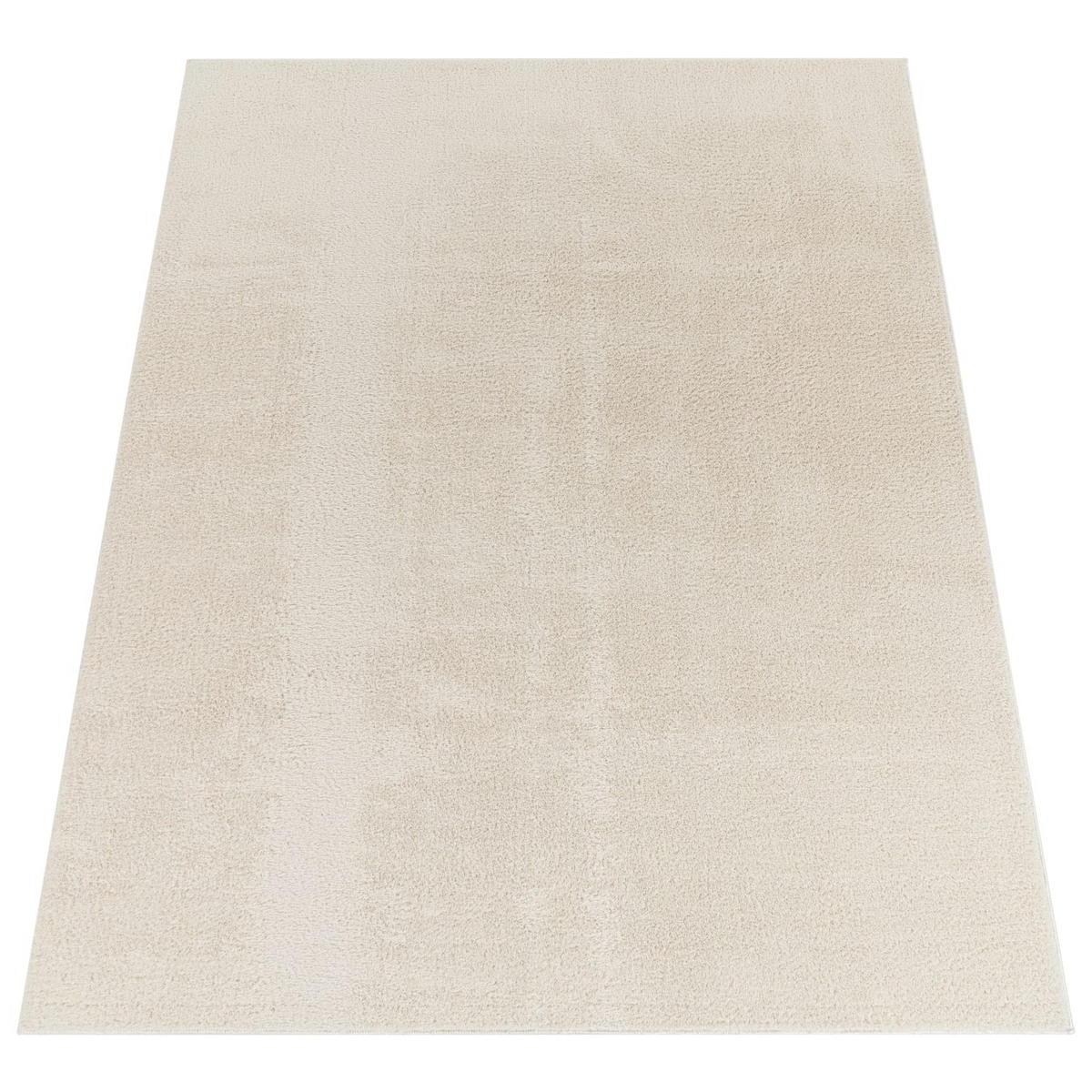 TEPPICH Kurzflor waschbar Unifarben Wohnzimmer schmutzabweisend Creme Rechteckig 140x200 - Creme, Textil (140/200cm) - KADIMA DESIGN