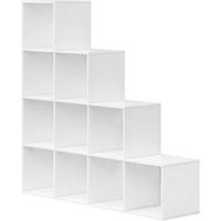 REGALE Bücherregal mit 10 Fächern, Würfelregal, Weiß - Weiß, Holzwerkstoff (120/120/30cm) - Woltu