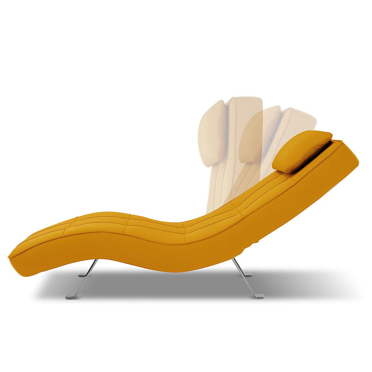 RELAXLIEGE - Chromfarben/Gelb, Textil/Metall (70/80/170cm) - home24