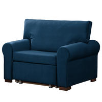 SCHLAFSOFA mit Husse - Buchefarben/Dunkelblau, Buchenholz/Textil (125/90/90cm) - home24