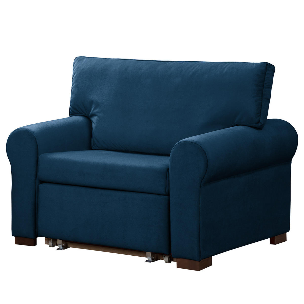 SCHLAFSOFA mit Husse - Buchefarben/Dunkelblau, Buchenholz/Textil (125/90/90cm) - home24