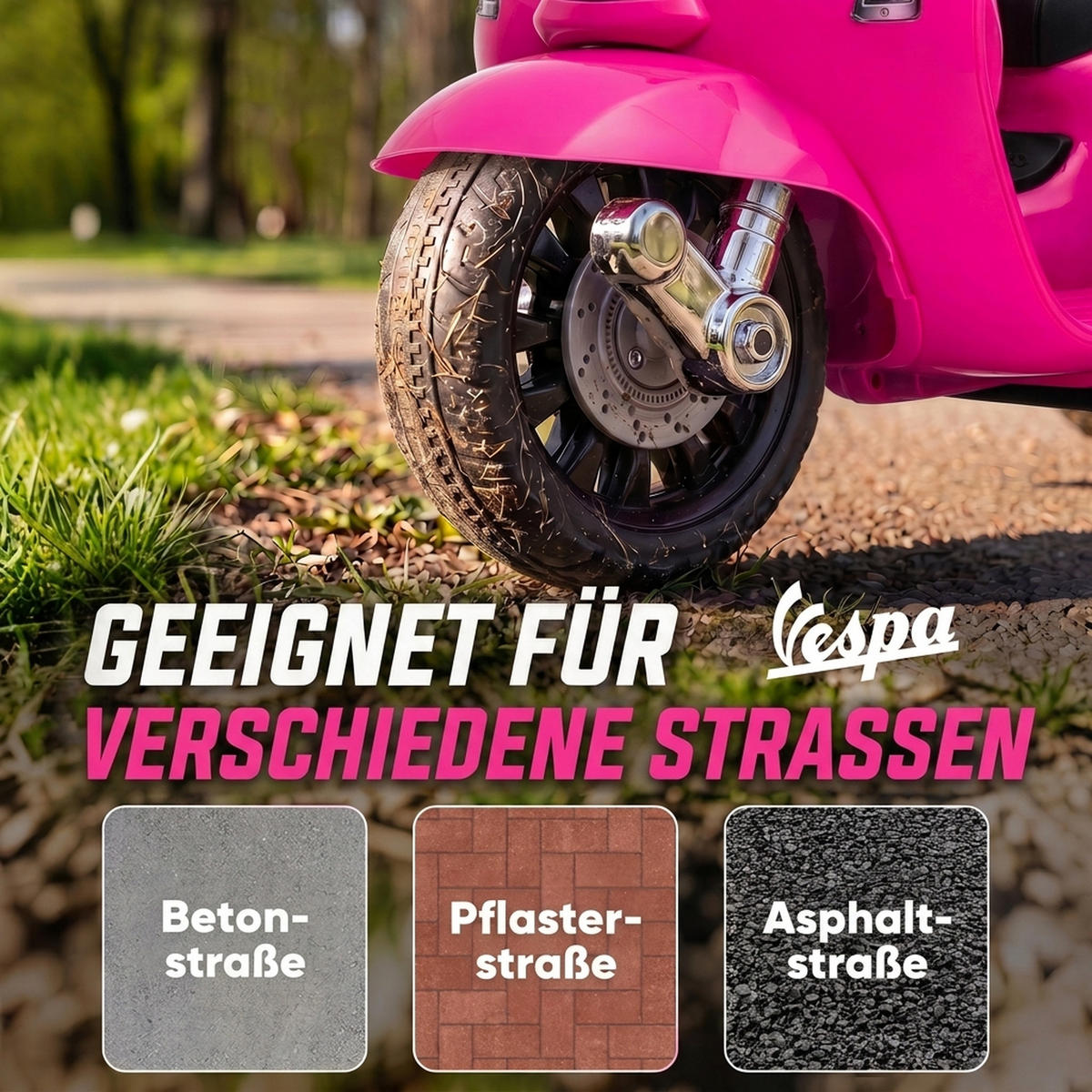 KINDERMOTORRAD Kunststoff Stahl Rosa - Rosa, Kunststoff (66.5/38/52cm) - AIYAPLAY