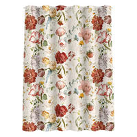 DUSCHVORHANG Blumen Aquarell Vintage Muster auf Beige 200/180 cm - Beige, Textil (200/180cm) - Bilderwelten