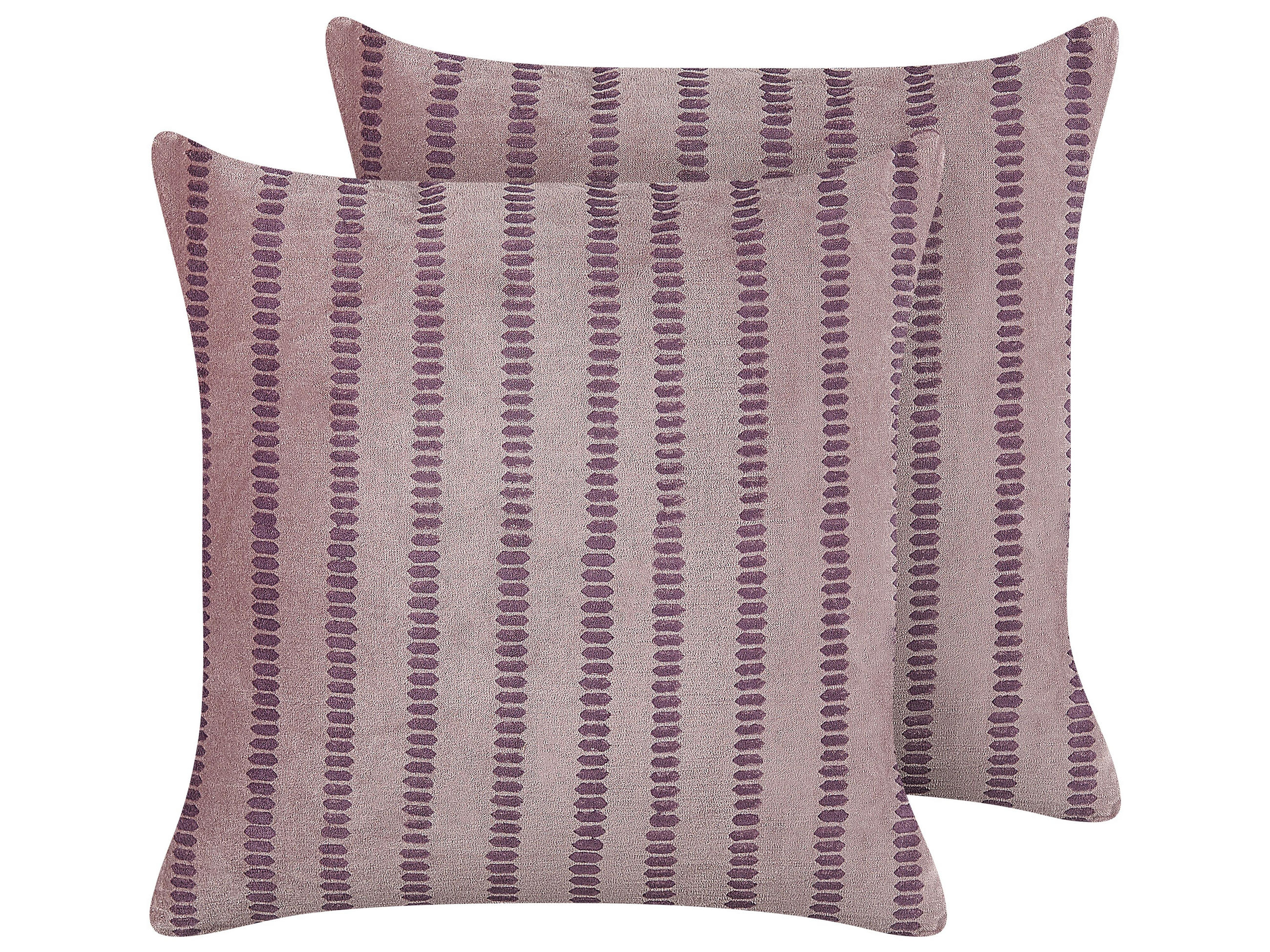 DEKOKISSEN 2er-Set Rosa 45/45 cm Agapanthus - Pink, Textil (45/45cm) - Beliani