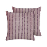 DEKOKISSEN 2er-Set Rosa 45/45 cm Agapanthus - Pink, Textil (45/45cm) - Beliani