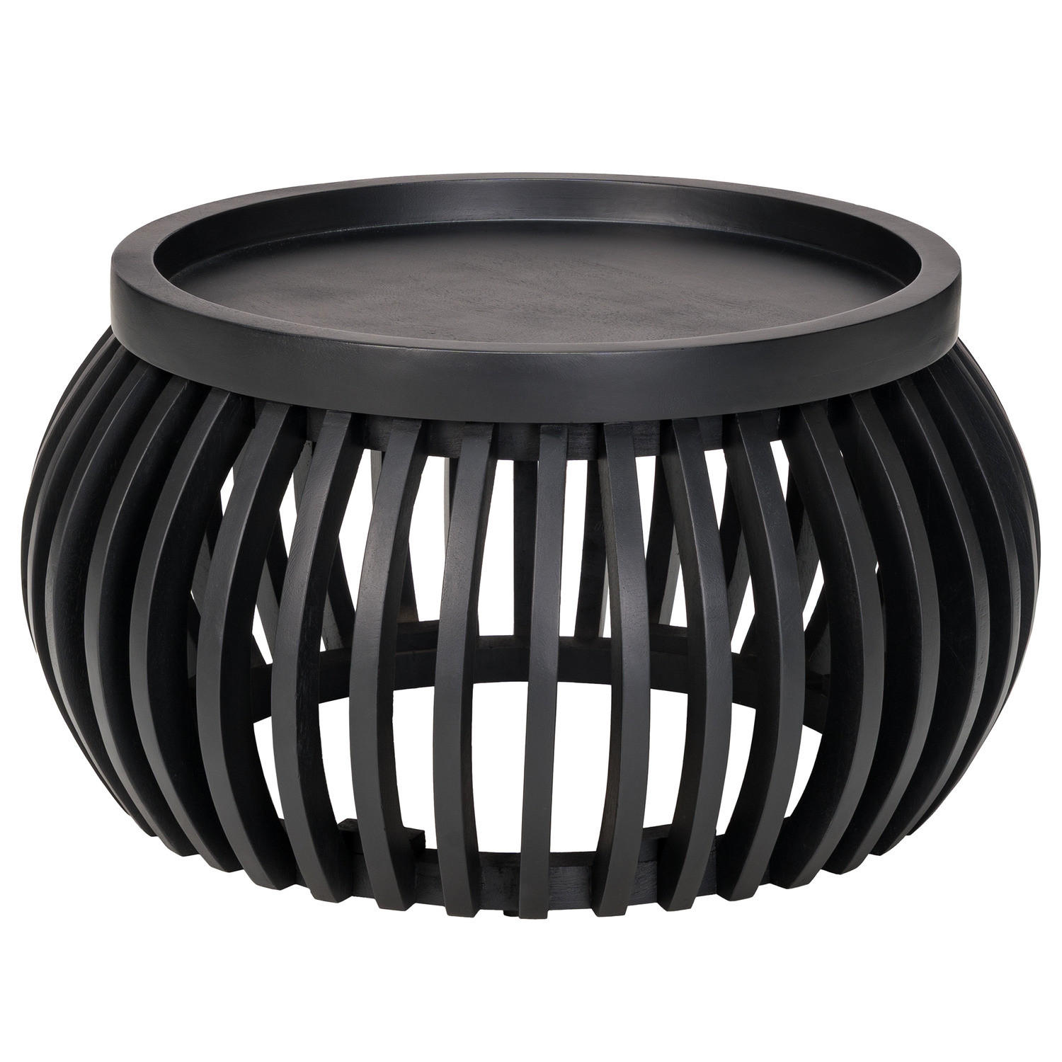 MASSIVER COUCHTISCH - Mango Schwarz - Schwarz, Holz (67/67/36cm) - home24