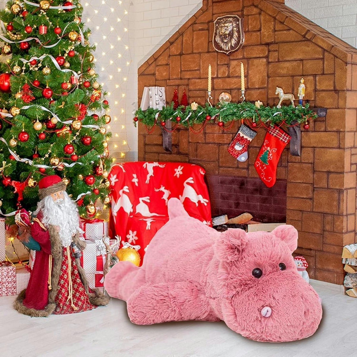 STOFFTIER Rosa Nilpferd 35 cm - Rosa, Textil (15/35cm)