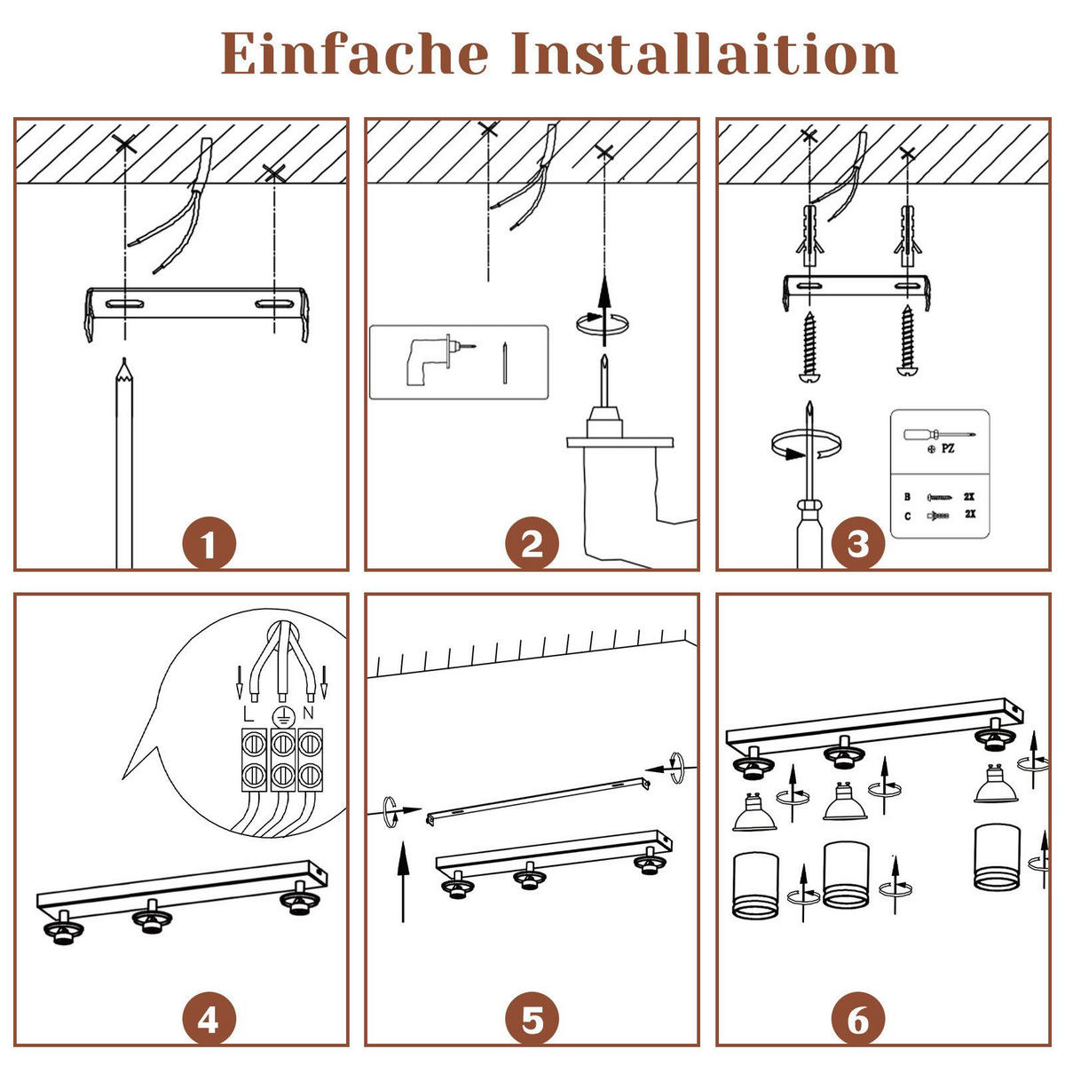 STRAHLER Staffelstein 3-flammig 43/5/17 cm - Weiß, Metall (43/5/17cm) - Nettlife