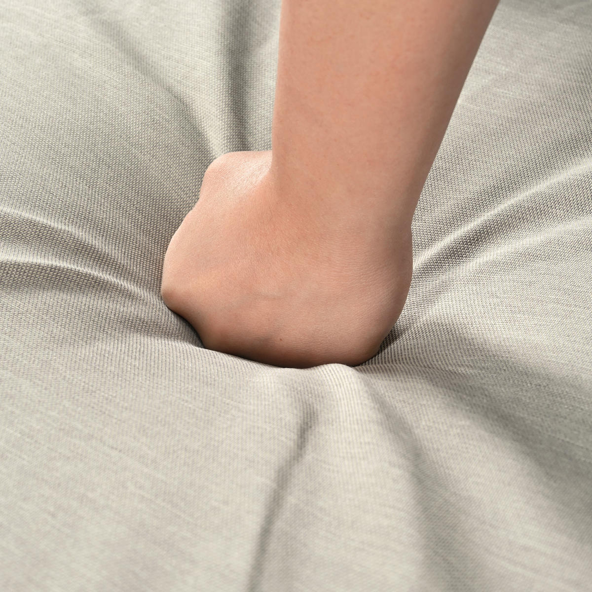 ESSGRUPPE 4-tlg. Graubeige Eck Mit 2 Hockern Esstisch - Grau, Textil - FLIEKS